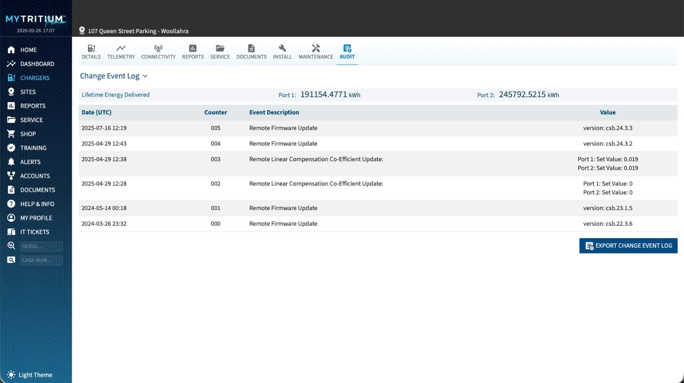 MyTritium Help & Info: software release table with supported, recommended and deprecated versions
