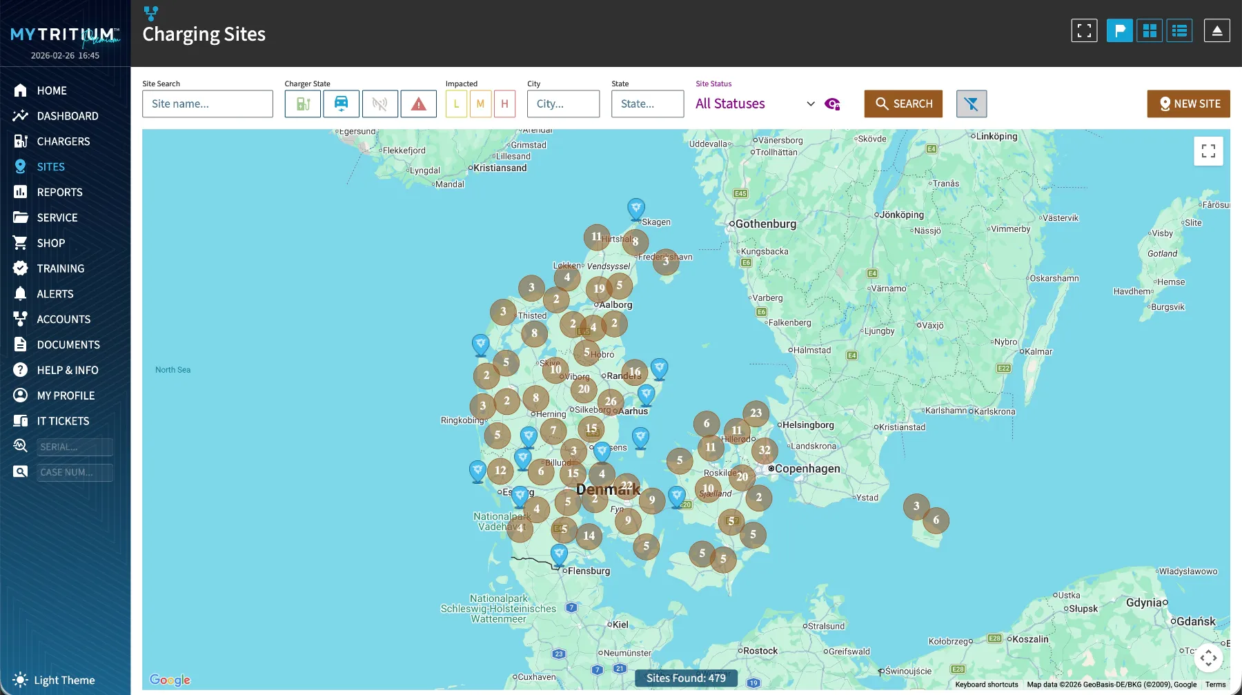 World map showing Tritium's global footprint