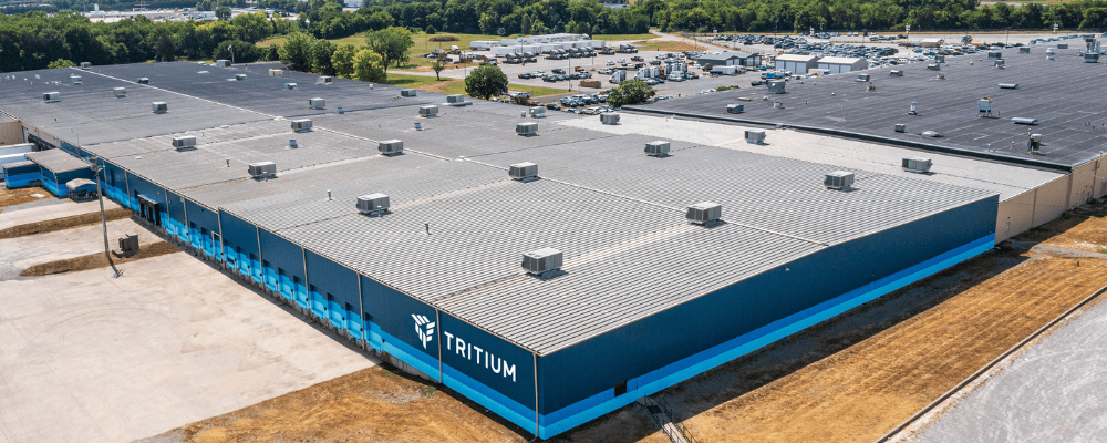 Aerial drone photo of Tritium's new US fast charger factory